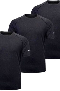 3-Pack Sneldrogende Mannen Sport T-Shirts – Ademend & Lichtgewicht – Perfect Voor Gym & Hardlopen