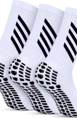 3 paar grip sportsokken met rubberen pads voor dames en heren – ademend en anti-slip, geschikt voor basketbal, rugby, yoga – maat 5-10 gripsokken voetbal