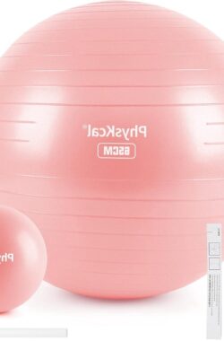 65 cm roze dikke gymnastiekbal en 23 cm pilatesbal anti-barst antislip zitbal balansbal yogabal voor thuis sportschool en kantoor