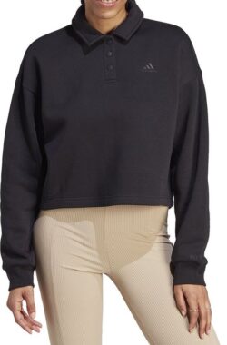 Adidas All Szn Fleece Graphic Poloshirt Zwart M Vrouw