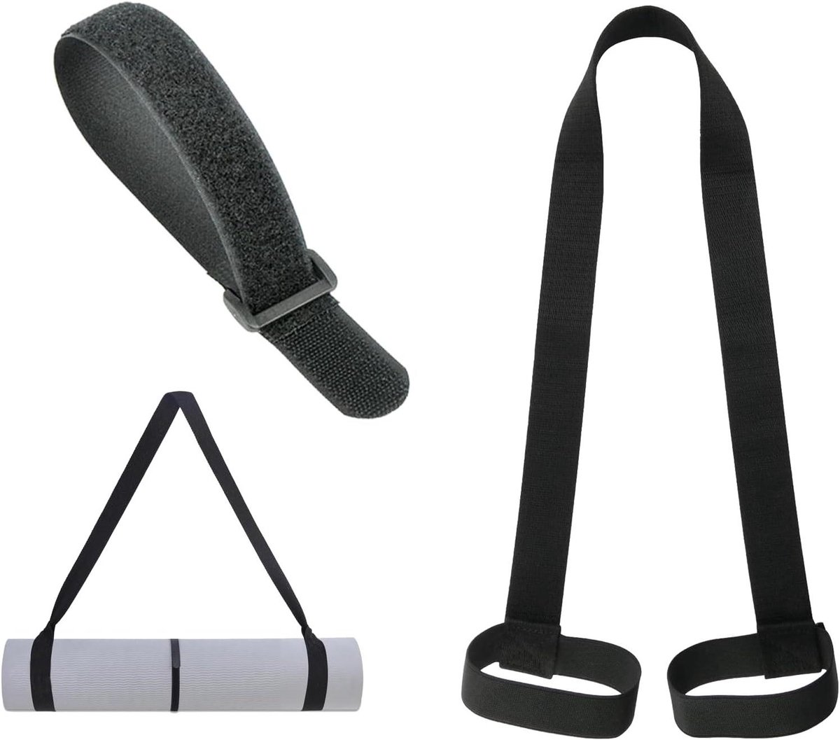 Adjustable Yoga Mat Strap - Non-Slip Cotton Strap for Comfort and Convenience - Compatible with Yoga Mat and Accessories