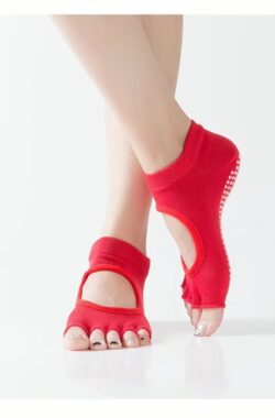 CHPN – Rode Yogasokken – Sportsokken – Yoga – Antislip sokken – Rode sokken – Elastische sokken – Sokken – Yogasok – Teensokken – Danssokken – 35-39