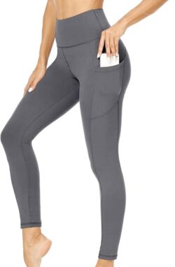 Dames Sportlegging Met Hoge Taille En Zakken – Push-Up Legging Voor Hardlopen, Fitness En Yoga – Ondoorzichtig En Buikcorrigerend