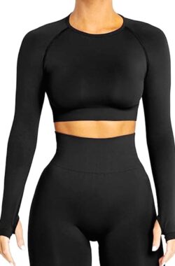 Dames Sportshirt Lange Mouwen – Nauwsluitend Fitness & Yoga Top – Ademend en Sneldrogend