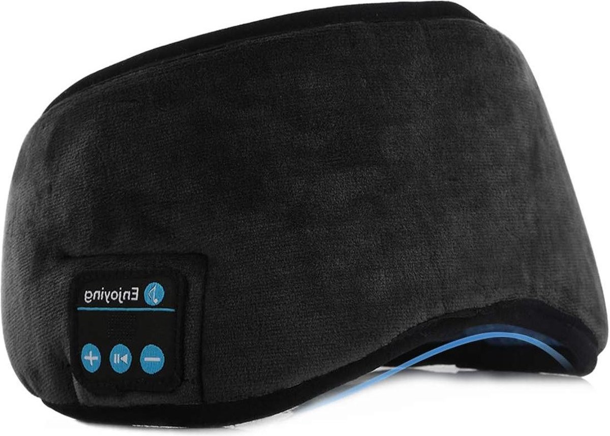 Draadloos Bluetooth Slaapmasker Hoofdtelefoon - Muziek Slaapmasker Verstelbaar - Ingebouwde Oortelefoon voor Slaaplucht - Reizen Ontspanning Meditatie Slapeloosheid - 19 inch - 25 inch - Zwart