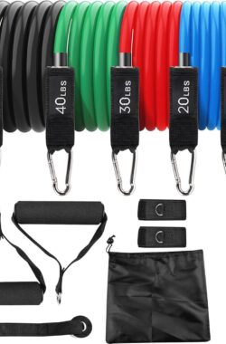 Elastische Fitnessset met 5 Weerstandsbanden voor Pilates, Yoga en Training