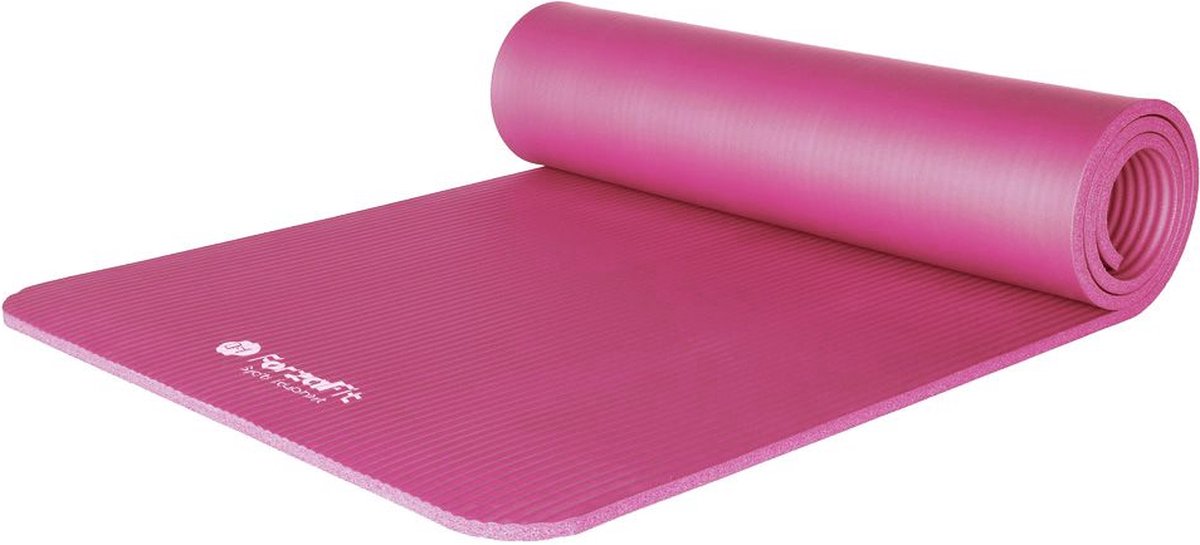 ForzaFit yoga mat met draagriem - Extra dik 12 mm - Roze