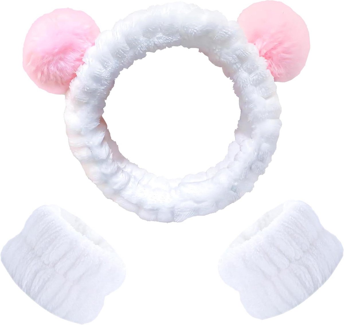 Hoofdband en 2 armbanden haarband cosmetica make-up haarband skincare.