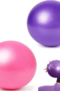 Kleine Pilatesbal 2 stuks Anti Burst Bal Mini Oefenbal voor fitness revalidatie rugtraining en coördinatie heren dames (Paarsroze)