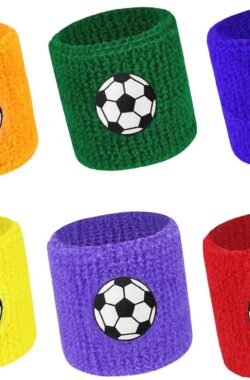 Kleurige zweetbanden voor sport – set van 6 polszweetbanden voor kinderen en volwassenen