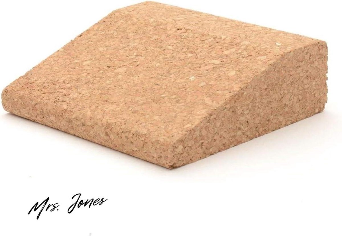 Mrs. Jones Collection Pocket Wedge Compact Formaat - Natuurlijk kurk - Enkele blok baksteen - Lyengar yoga - Antislip grip - ZenYogaWedge .
