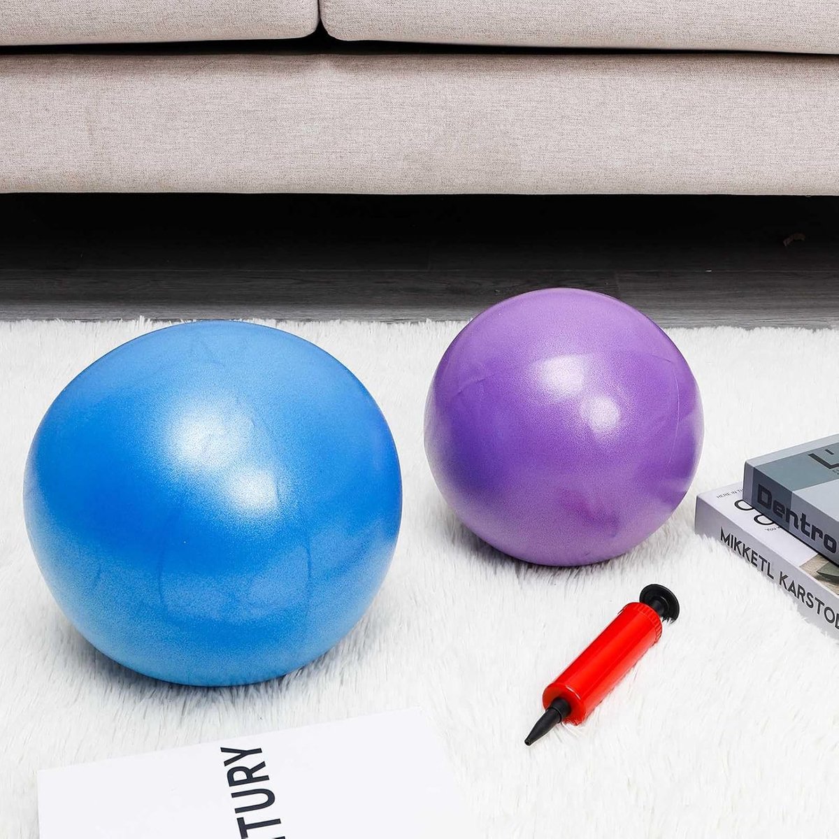 NORDIVAR® - Premium Pilatesbal Set van 2, Compacte Yoga Bal van 25 cm, Hoogwaardige Fitnessbal voor Balansoefeningen en Fysiotherapie