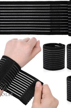 Nevolis Elastische Polsband Wrap 4 Stuks Ademend Polyester Mouw Compressie Brace Polsband Hand Ondersteunt Splint Ondersteuning Riem voor Tennis Gym Sport Mannen Vrouwen – Polssteun – Polsbrace .