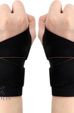 Nevolis Polsbandages 2 stuks voor peesontsteking linker- en rechterhanden mannen vrouwen dun ademend fitness krachttraining rijden zwart .