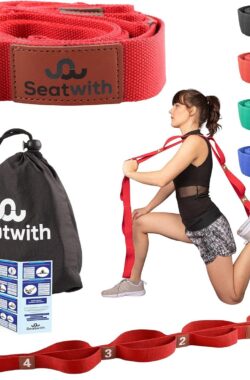 Oefenband met 10 lussen, yogaband, 200 x 4 cm, stretchband voor meer mobiliteit, inclusief transporttas en trainingsinstructies (gegarandeerd in het Engels) voor fitness, pilates, fysiotherapie, stretchband