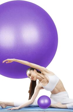 Pilatesbal 25 cm zachte yogabal met opblaasbaar rietje anti-burst-oefenbal voor senioren therapie thuis fitness balanstraining