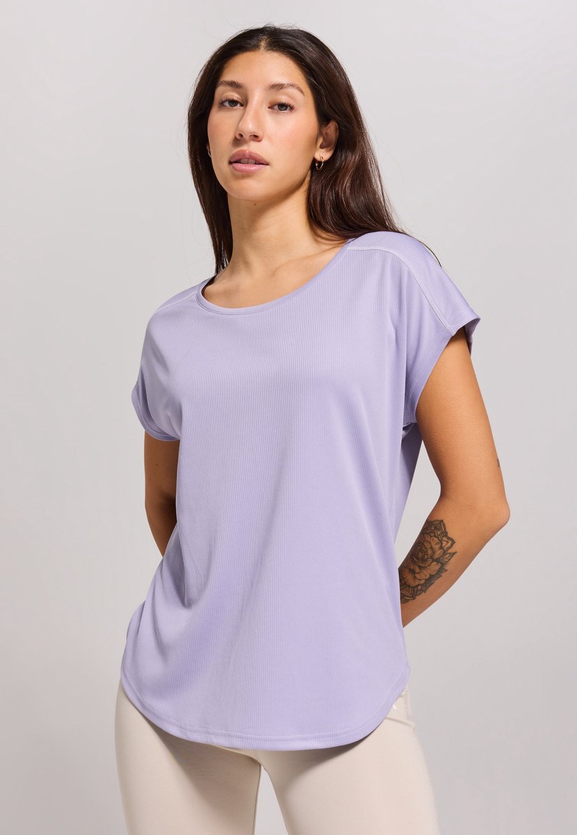 Redmax Perfect RMXPat - Sportshirt - Korte Mouwen - Geschikt voor Fitness en Yoga - Dry-Cool - Dames - Lila - XL