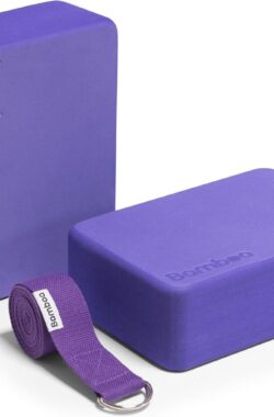 Set van 2 Yogablokken met Gratis Yoga Riem – EVA Foam met Afgeronde Hoeken