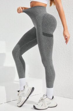 Sport Studio – Sportlegging – High Waist – Maat M – Lang – Lange Legging – Donker Grijs – Push Up – Shape – Sportbroek – Sportkleding Dames – Yoga Kleding – Hardloopbroek – Hardlopen – Sportschool – Zumba – Squat Proof – Tiktok/Instagram legging