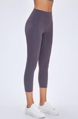 Ultimate Fit Fitnesslegging – High-Waisted Sportlegging 7/8 Sport / Yoga legging taupe/grijs