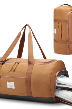 Waterdichte sporttas met schoenenvak – perfecte weekendtas voor heren en dames in bruin