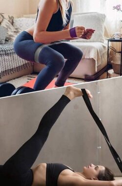Weerstandsbanden lang, DEHUB Weerstandsbanden Set Sport Elastic Pull-Up Band Oefenband Elastiekjes Fitnessbanden voor krachttraining, bodybuilding, yoga, thuisfitness (zwart, grijs, 2 stuks)