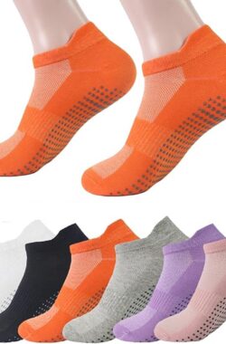 Yogasokken – Antislip – 6 Paar – Huissokken – Sport Sokken – Yoga Sokken – Sportsokken – Huissokken – Full Toe – Anti Slip Sokken – Pilates Sokken – Pilates Yogasokken – Pilatessokken – Ballerinas – Met Extra Grip – Met Anti Slip Onderkant – One Size