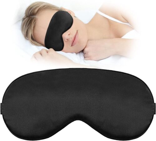 Zwart slaapmasker voor zijslapers met verstelbare riem - zachte ademende oogverblinder voor slaaplichtblokkering - ideaal voor reizen, dutjes en meditatie
